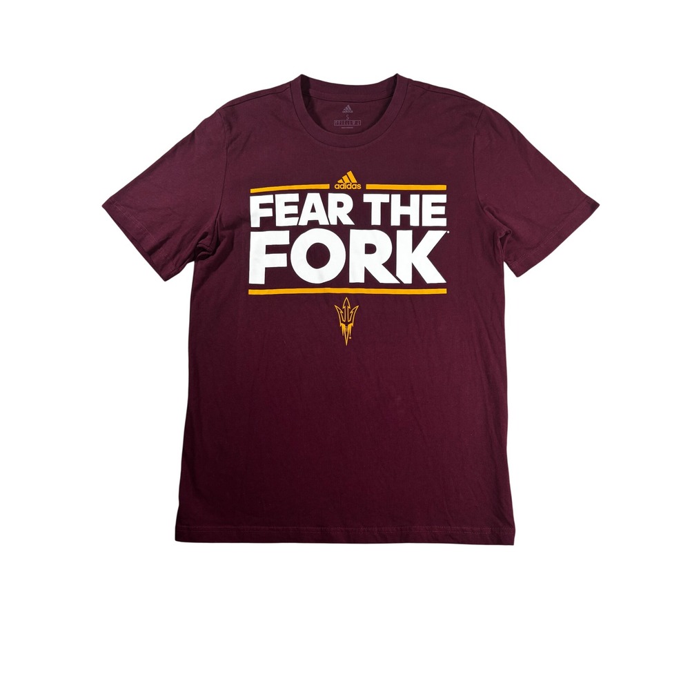 Adidas Arizona State University Fear The Fork T-Shirt Maroon ASU Sun Devils S
